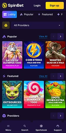 spinbet real money games